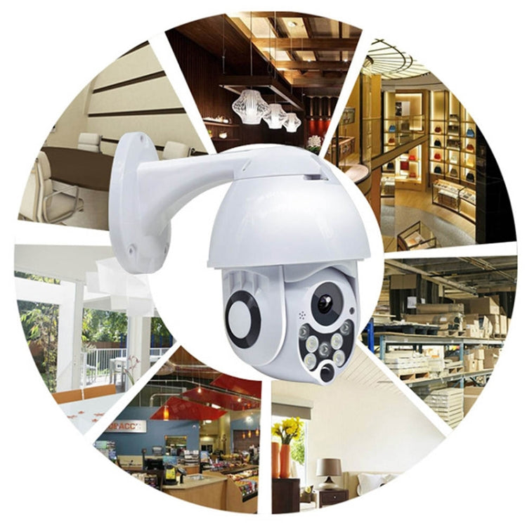 Câmara de Vigilância Sem Fios HD PTZ Segurança Residencial Exterior Câmara Dome de Rede IP66 à Prova de Água, Suporta Visão Noturna & Deteção de Movimento & Cartão TF, Ficha US, 2.0 MP
