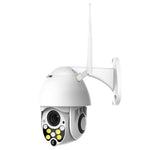 Câmara de Vigilância Sem Fios HD PTZ Segurança Residencial Exterior Câmara Dome de Rede IP66 à Prova de Água, Suporta Visão Noturna & Deteção de Movimento & Cartão TF, Ficha US, 2.0 MP