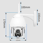 Câmara de Vigilância Sem Fios HD PTZ Segurança Residencial Exterior Câmara Dome de Rede IP66 à Prova de Água, Suporta Visão Noturna & Deteção de Movimento & Cartão TF, Ficha US, 2.0 MP