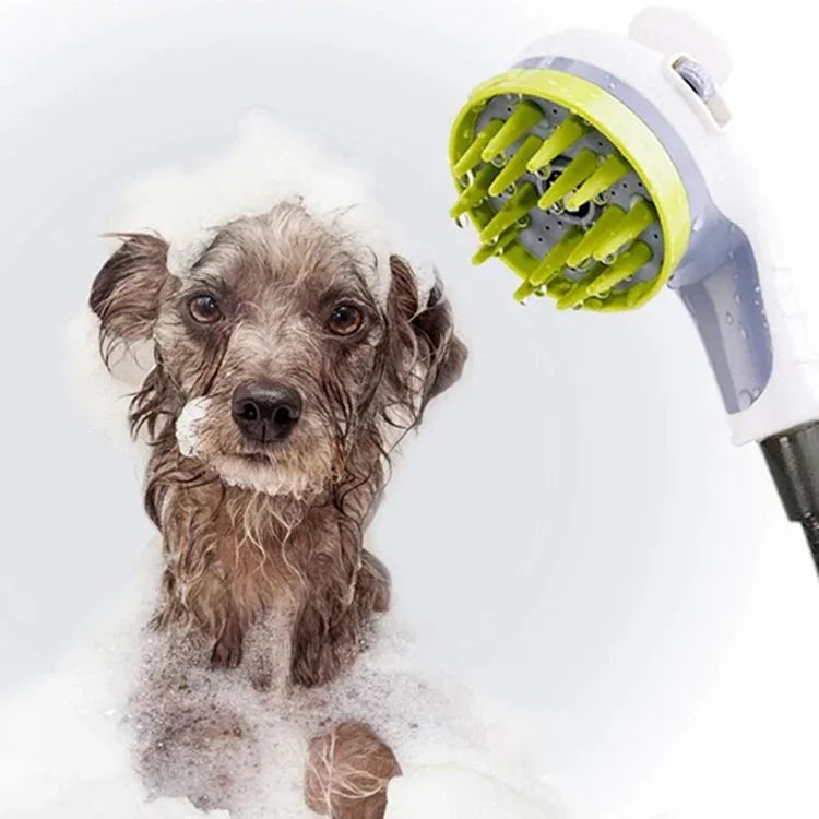 Escova de Duche para Animais com Pega Antiderrapante e Bocal