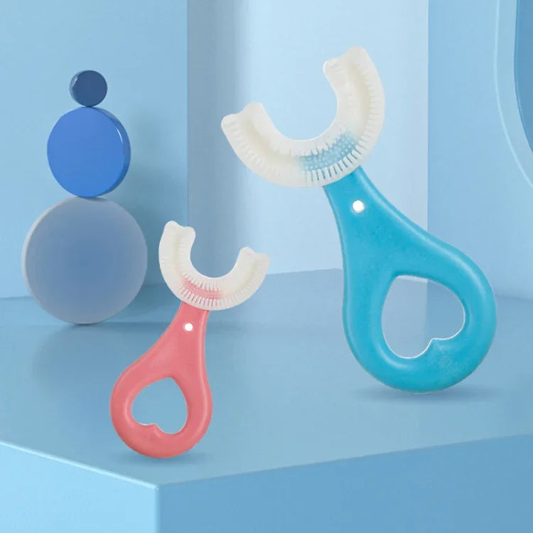 Escova de Dentes Suave em Forma de U para Crianças de 2-6 Anos, Estilo: Forma de Coração, Forma de Coração