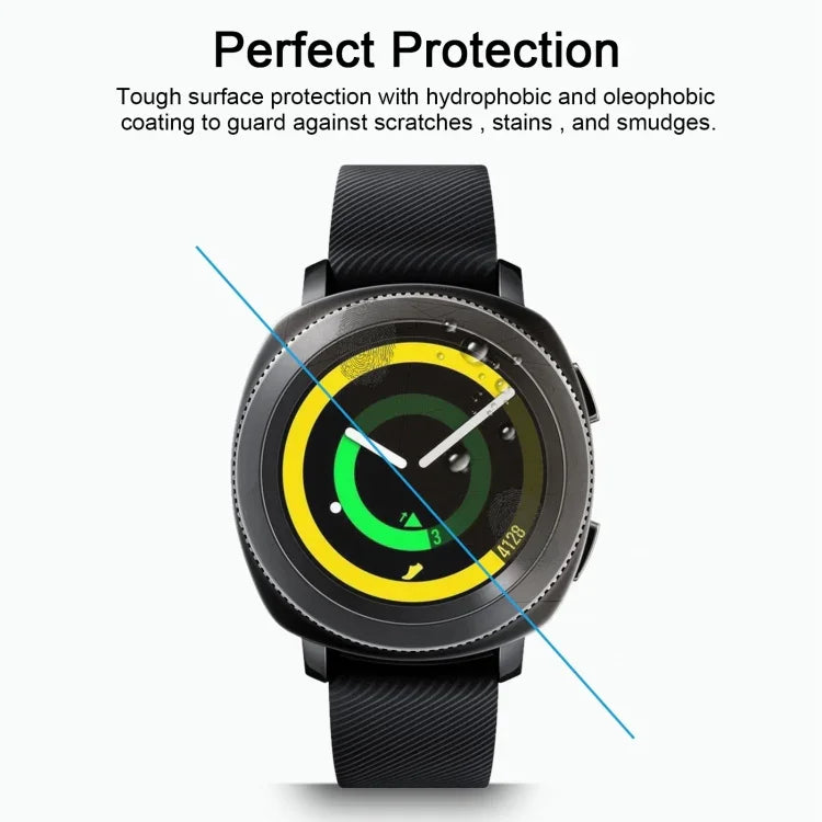 2 UN ENKAY Hat-Prince para Samsung Gear Sport Smart Watch Filme de Vidro Temperado à Prova de Explosão com Dureza de Superfície 0.2mm 9H 2.15D, Para Samsung Gear Sport (2 UN)