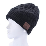 Gorro de Inverno Quente com Auscultadores Bluetooth e Mic, Textura Ondulada Tricotada, para Rapazes, Raparigas e Adultos