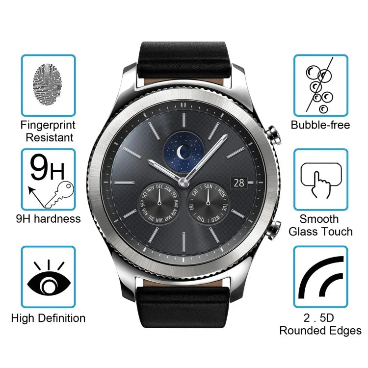 ENKAY Hat-Prince para Samsung Gear S3 Smart Watch Filme de Vidro Temperado à Prova de Explosão com Dureza de Superfície 0.2mm 9H 2.15D