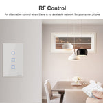 Interruptor de Parede Inteligente Sonoff T2 Touch com Painel de Vidro Temperado 120mm, Compatível com Alexa e Google Home, AC 100V-240V, Ficha US, 120mm/ 3 Fichas US