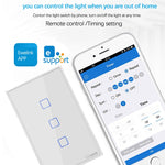 Interruptor de Parede Inteligente Sonoff T2 Touch com Painel de Vidro Temperado 120mm, Compatível com Alexa e Google Home, AC 100V-240V, Ficha US, 120mm/ 3 Fichas US