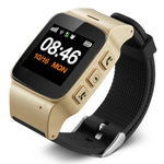 Smartwatch GPS D99+ com Ecrã LCD HD de 1,22 polegadas para Idosos, Impermeável, Suporta Posicionamento GPS + LBS + WiFi / Chamadas Bidirecionais / Monitorização de Voz / Socorro com Um Toque / Alarme de Pulso Fora / Cerca de Segurança, D99+ Ouro Rosa
