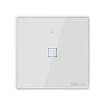 Interruptor de Parede Tátil Sonoff T2 86mm com Painel de Vidro Temperado para Casa Inteligente, Compatível com Alexa e Google Home, AC 100V-240V, Ficha EU, 86mm/ 1 Ficha EU