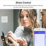 Interruptor de Parede Inteligente Sonoff T2 Touch com Painel de Vidro Temperado 86mm, Compatível com Alexa e Google Home, AC 100V-240V, Plugue EU, 86mm/ 2 Plugues EU