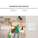 Interruptor de Parede Inteligente Sonoff T2 Touch com Painel de Vidro Temperado 86mm, Compatível com Alexa e Google Home, AC 100V-240V, Plugue EU, 86mm/ 2 Plugues EU