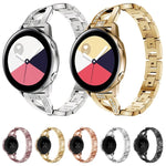 Pulseira de Relógio em Aço Inoxidável com Diamante em Forma de X para Galaxy Watch Active 20mm