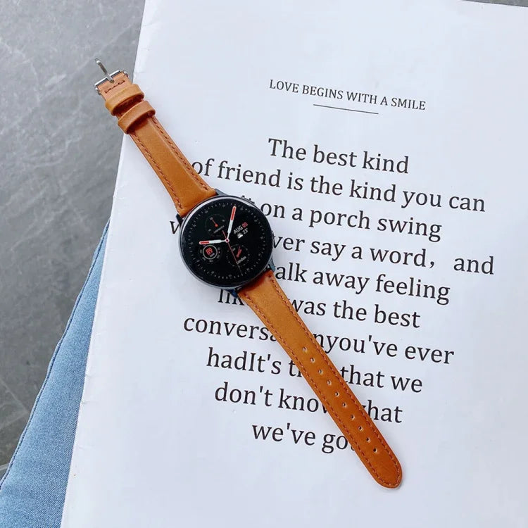 Para Samsung Galaxy Watch 20mm Pulseira Pequena Universal de Relógio Inteligente em Pele Dupla Face, 20mm