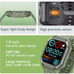 Relógio inteligente desportivo KR06 impermeável com pedómetro, suporte para monitorização da frequência cardíaca / pressão arterial / chamadas BT