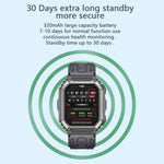 Relógio inteligente desportivo KR06 impermeável com pedómetro, suporte para monitorização da frequência cardíaca / pressão arterial / chamadas BT