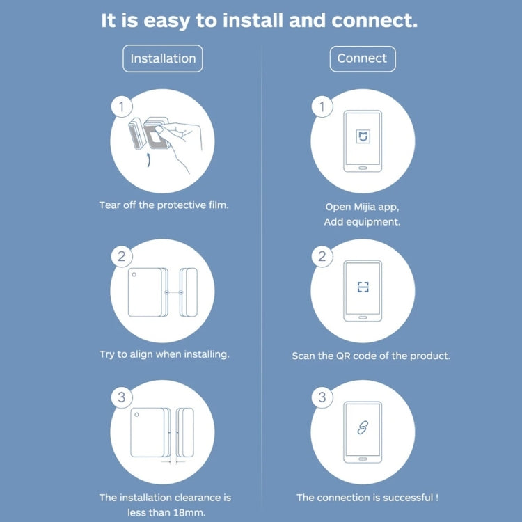 Sensor Inteligente Mini Original Xiaomi para Porta e Janela para Dispositivos da Xiaomi Smart Home Suite, com Uso no Gateway Multifuncional Xiaomi (CA1001)