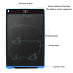 Tablet de Escrita LCD Portátil de 12 polegadas, Desenho, Grafite Eletrónico, Prancheta de Escrita Manual, Quadro de Mensagens Gráficas, Papel de Rascunho com Caneta de Escrita, 12 polegadas Preto