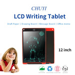 Tablet de Escrita LCD Portátil de 12 polegadas, Desenho, Grafite Eletrónico, Prancheta de Escrita Manual, Quadro de Mensagens Gráficas, Papel de Rascunho com Caneta de Escrita, 12 polegadas Preto