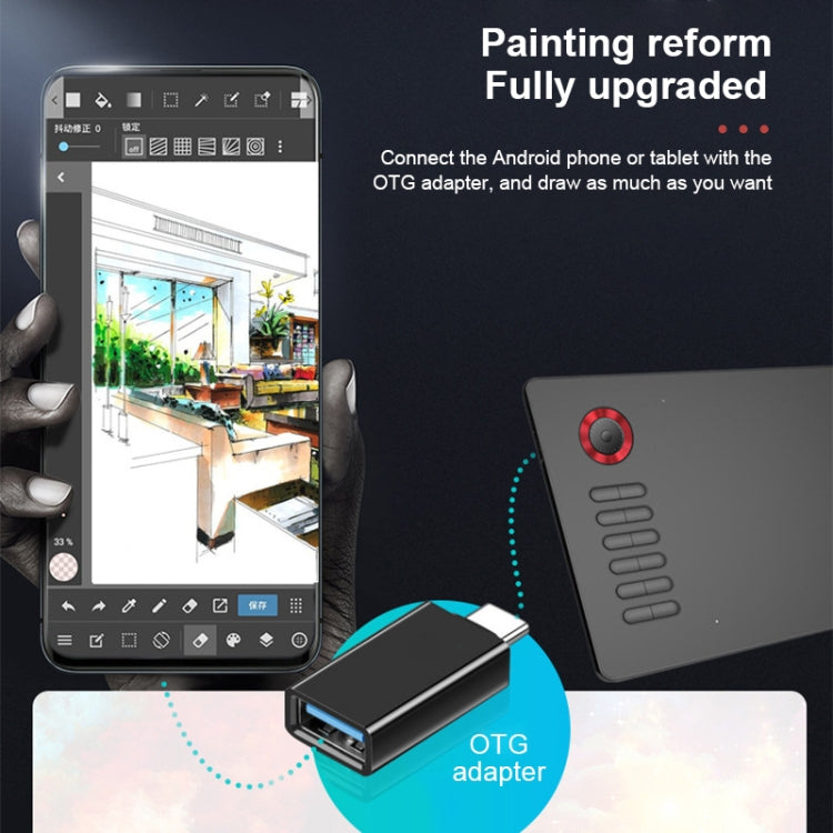 VEIKK A15PRO Mesa Gráfica Eletrónica Inteligente de 10x6 polegadas 5080 LPI com Interface Type-C e Ecrã Tátil
