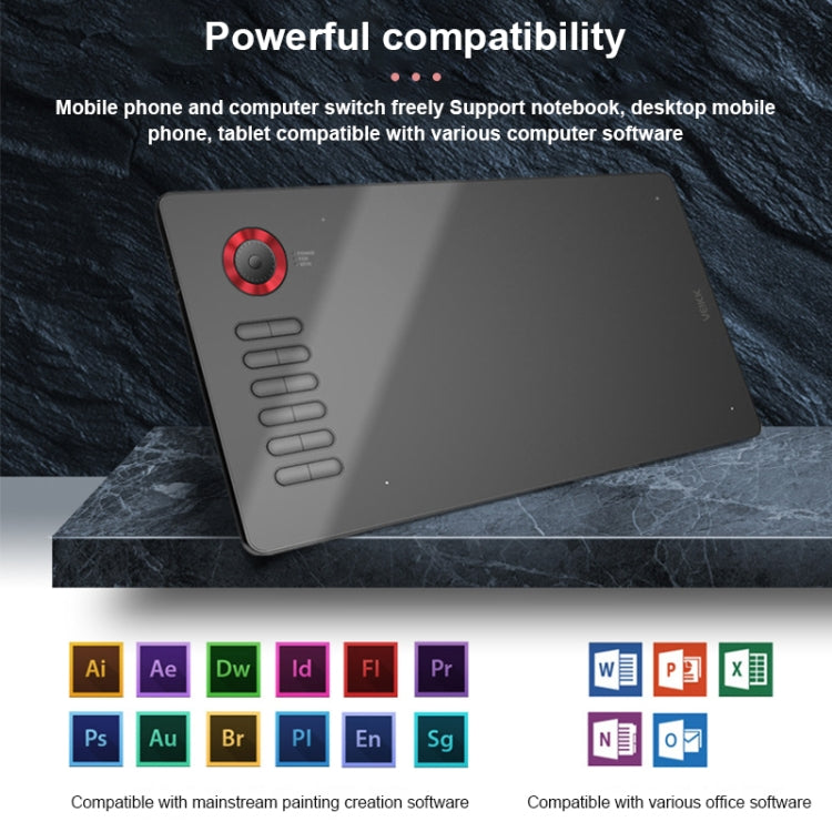 VEIKK A15PRO Mesa Gráfica Eletrónica Inteligente de 10x6 polegadas 5080 LPI com Interface Type-C e Ecrã Tátil
