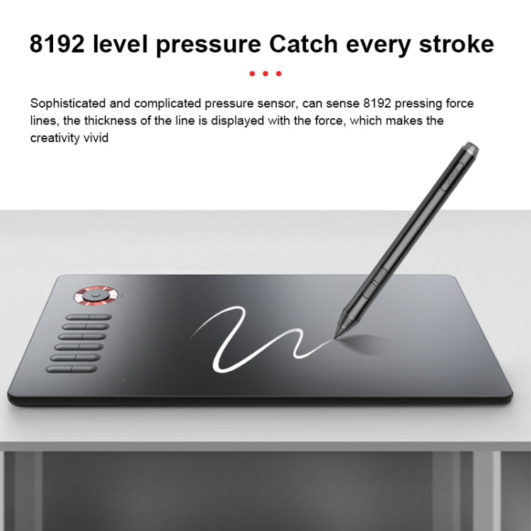 VEIKK A15PRO Mesa Gráfica Eletrónica Inteligente de 10x6 polegadas 5080 LPI com Interface Type-C e Ecrã Tátil