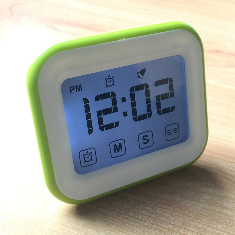 Temporizador de Cozinha com Relógio Digital, Ecrã LCD Grande com Toque, com Luz Noturna para Cozinhar e Cozer