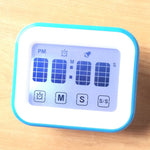 Temporizador de Cozinha com Relógio Digital, Ecrã LCD Grande com Toque, com Luz Noturna para Cozinhar e Cozer