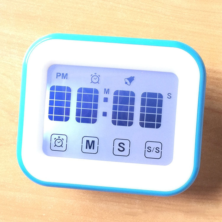 Temporizador de Cozinha com Relógio Digital, Ecrã LCD Grande com Toque, com Luz Noturna para Cozinhar e Cozer