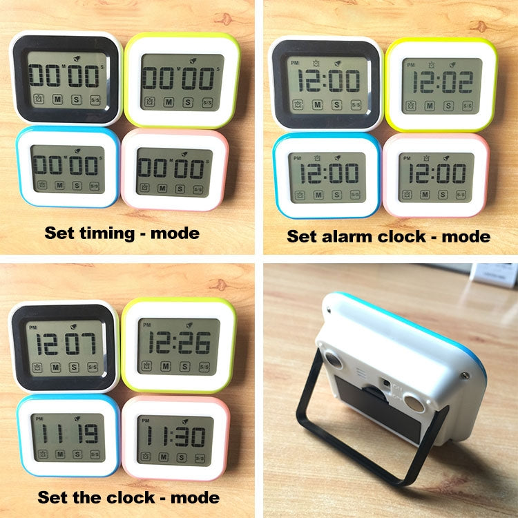 Temporizador de Cozinha com Relógio Digital, Ecrã LCD Grande com Toque, com Luz Noturna para Cozinhar e Cozer