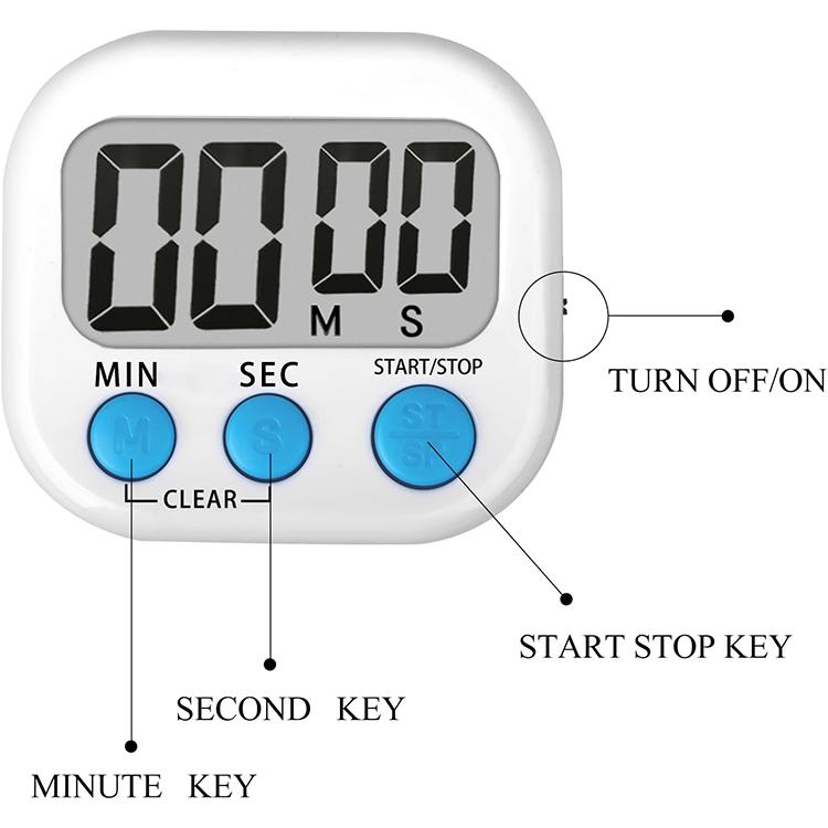Temporizador de cozinha digital eletrónico com alarme, suporte magnético e ecrã LCD para cozinha, pastelaria, desporto, jogos, escritório, HX103-2, 118