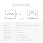 Interruptor de Controlo de Luz Inteligente WiFi Sem Fios NEO NAS-SC03W EU 3 Gangues, 3 Gangues