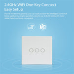 Interruptor de Controlo de Luz Inteligente WiFi Sem Fios NEO NAS-SC03W EU 3 Gangues, 3 Gangues