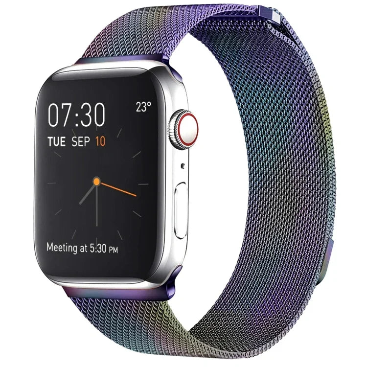 Pulseira de Relógio em Aço Inoxidável Magnética Milanese Loop para Apple Watch Series 10 42mm / 9&8&7 41mm / SE 3&SE 2&6&SE&5&4 40mm / 3&2&1 38mm, Para Apple Watch Series 8&7 41mm / SE 2&6&SE&5&4 40mm / 3&2&1 38mm