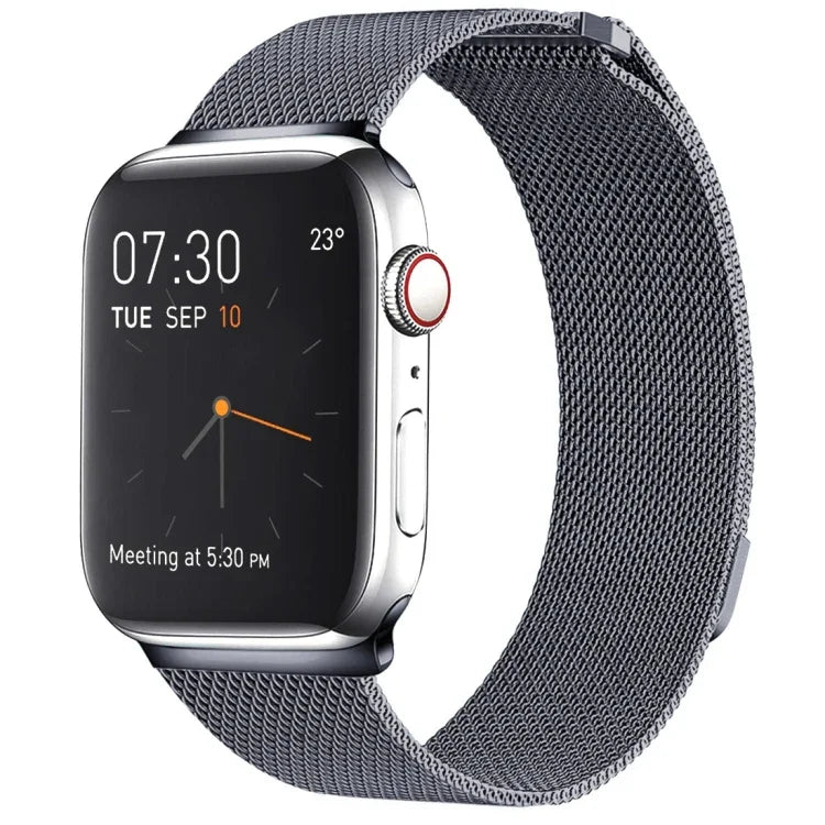 Pulseira de Relógio em Aço Inoxidável Magnética Milanese Loop para Apple Watch Series 10 42mm / 9&8&7 41mm / SE 3&SE 2&6&SE&5&4 40mm / 3&2&1 38mm, Para Apple Watch Series 8&7 41mm / SE 2&6&SE&5&4 40mm / 3&2&1 38mm