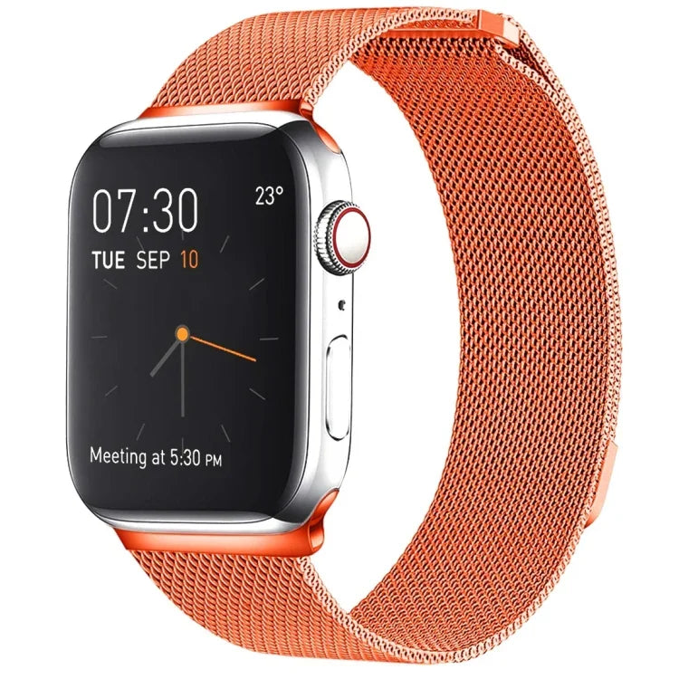 Pulseira de Relógio em Aço Inoxidável Magnética Milanese Loop para Apple Watch Series 10 42mm / 9&8&7 41mm / SE 3&SE 2&6&SE&5&4 40mm / 3&2&1 38mm, Para Apple Watch Series 8&7 41mm / SE 2&6&SE&5&4 40mm / 3&2&1 38mm