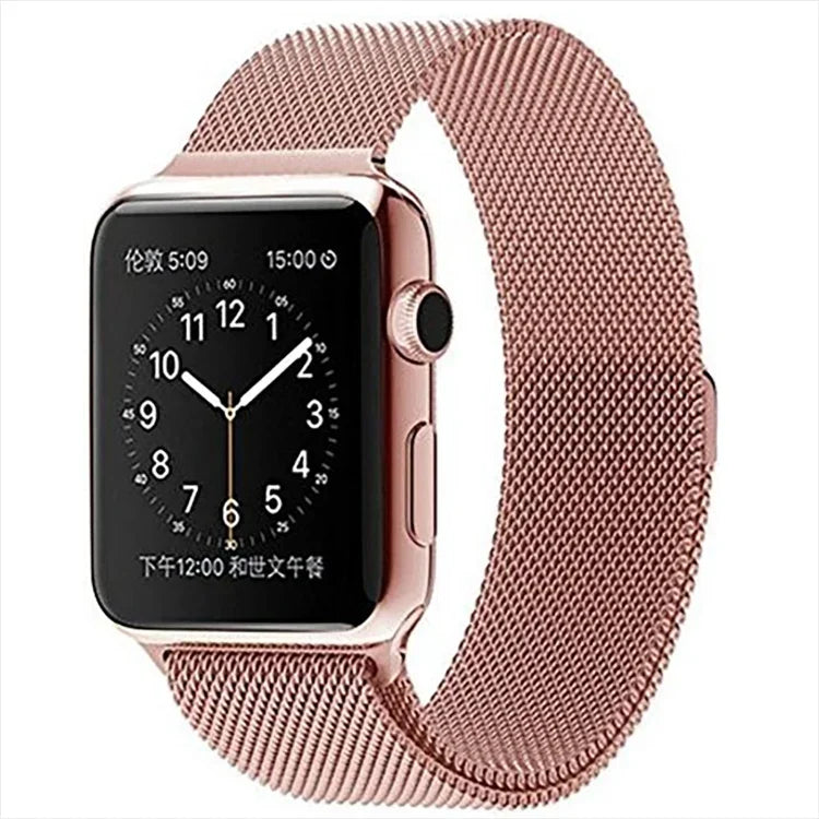 Pulseira de Relógio em Aço Inoxidável Magnética Milanese Loop para Apple Watch Series 10 42mm / 9&8&7 41mm / SE 3&SE 2&6&SE&5&4 40mm / 3&2&1 38mm, Para Apple Watch Series 8&7 41mm / SE 2&6&SE&5&4 40mm / 3&2&1 38mm