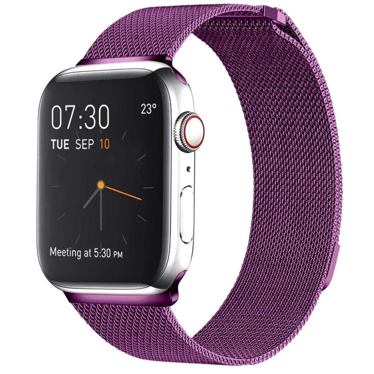 Pulseira de Relógio em Aço Inoxidável Magnética Milanese Loop para Apple Watch Series 10 42mm / 9&8&7 41mm / SE 3&SE 2&6&SE&5&4 40mm / 3&2&1 38mm, Para Apple Watch Series 8&7 41mm / SE 2&6&SE&5&4 40mm / 3&2&1 38mm