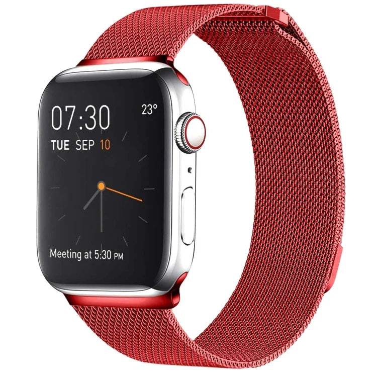 Pulseira de Relógio em Aço Inoxidável Magnética Milanese Loop para Apple Watch Series 10 42mm / 9&8&7 41mm / SE 3&SE 2&6&SE&5&4 40mm / 3&2&1 38mm, Para Apple Watch Series 8&7 41mm / SE 2&6&SE&5&4 40mm / 3&2&1 38mm
