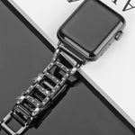 Pulseira de Relógio em Aço Inoxidável com Diamantes Coloridos para Apple Watch Series 10 42mm / 9&8&7 41mm / SE 3&SE 2&6&SE&5&4 40mm / 3&2&1 38mm