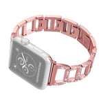 Pulseira de Relógio em Aço Inoxidável com Diamantes Coloridos para Apple Watch Series 10 42mm / 9&8&7 41mm / SE 3&SE 2&6&SE&5&4 40mm / 3&2&1 38mm