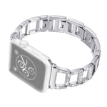 Pulseira de Relógio em Aço Inoxidável com Diamantes Coloridos para Apple Watch Series 10 42mm / 9&8&7 41mm / SE 3&SE 2&6&SE&5&4 40mm / 3&2&1 38mm