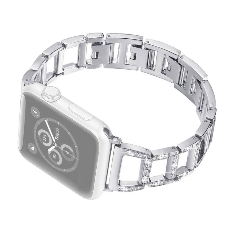 Pulseira de Relógio em Aço Inoxidável com Diamantes Coloridos para Apple Watch Series 10 42mm / 9&8&7 41mm / SE 3&SE 2&6&SE&5&4 40mm / 3&2&1 38mm
