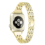 Bracelete colorida de aço inoxidável com diamantes para Apple Watch Series 7 41mm / 6 & SE & 5 & 4 40mm / 3 & 2 & 1 38mm