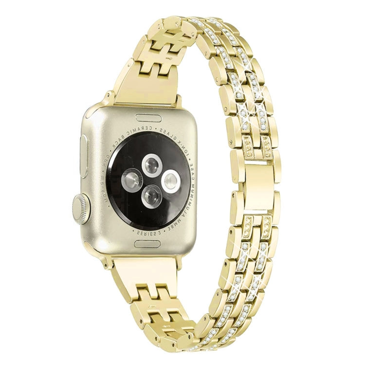 Bracelete colorida de aço inoxidável com diamantes para Apple Watch Series 7 41mm / 6 & SE & 5 & 4 40mm / 3 & 2 & 1 38mm