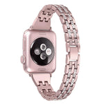 Bracelete colorida de aço inoxidável com diamantes para Apple Watch Series 7 41mm / 6 & SE & 5 & 4 40mm / 3 & 2 & 1 38mm