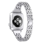 Bracelete colorida de aço inoxidável com diamantes para Apple Watch Series 7 41mm / 6 & SE & 5 & 4 40mm / 3 & 2 & 1 38mm