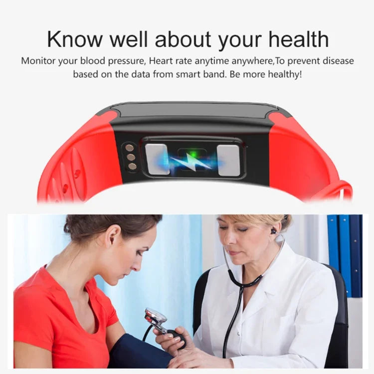 TLW T6 Monitor de atividade com ecrã OLED de 0,96 polegadas Pulseira inteligente, Suporta modo desportivo / ECG / Monitor de frequência cardíaca / Pressão arterial / Monitor do sono, T6 Preto, T6 Azul, T6 Vermelho