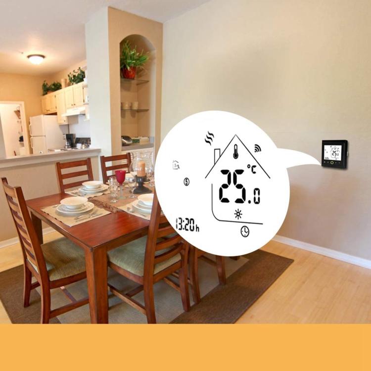 Termostato digital LCD para aquecimento eletrónico com sensor e visor de tempo BHT-002GBLW 16A, controlo WiFi, BHT-002GBLW 16A (Preto) tipo aquecimento eletrónico, BHT-002GBLW 16A (Branco) tipo aquecimento eletrónico