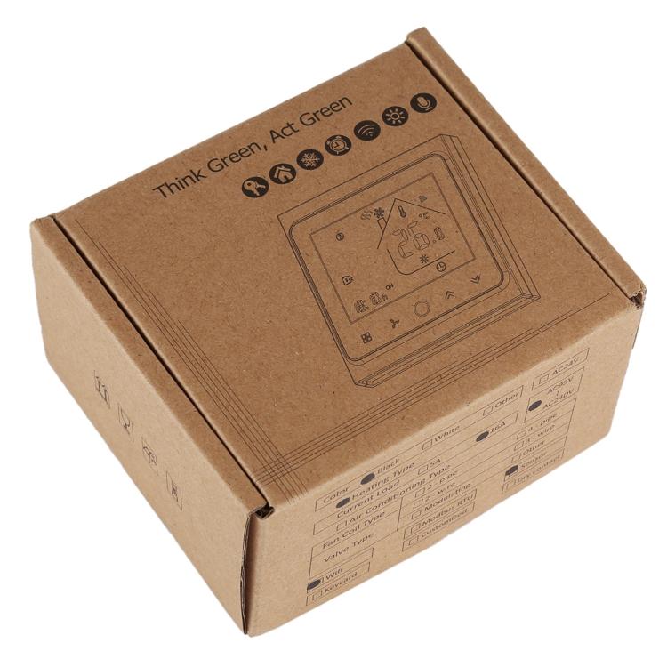 Termostato digital LCD para aquecimento eletrónico com sensor e visor de tempo BHT-002GBLW 16A, controlo WiFi, BHT-002GBLW 16A (Preto) tipo aquecimento eletrónico, BHT-002GBLW 16A (Branco) tipo aquecimento eletrónico