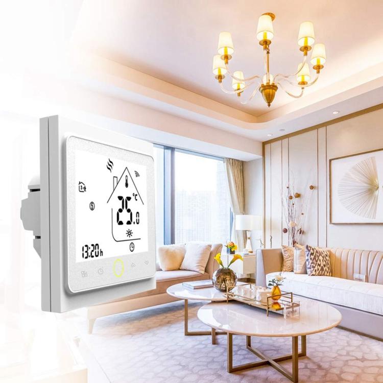 Termostato digital LCD para aquecimento eletrónico com sensor e visor de tempo BHT-002GBLW 16A, controlo WiFi, BHT-002GBLW 16A (Preto) tipo aquecimento eletrónico, BHT-002GBLW 16A (Branco) tipo aquecimento eletrónico