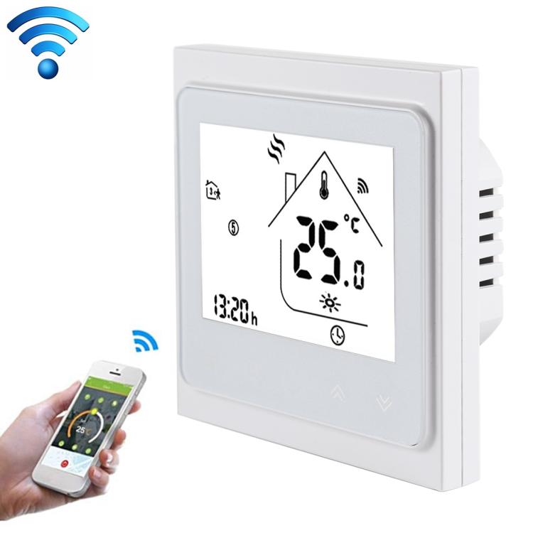Termostato digital LCD para aquecimento eletrónico com sensor e visor de tempo BHT-002GBLW 16A, controlo WiFi, BHT-002GBLW 16A (Preto) tipo aquecimento eletrónico, BHT-002GBLW 16A (Branco) tipo aquecimento eletrónico